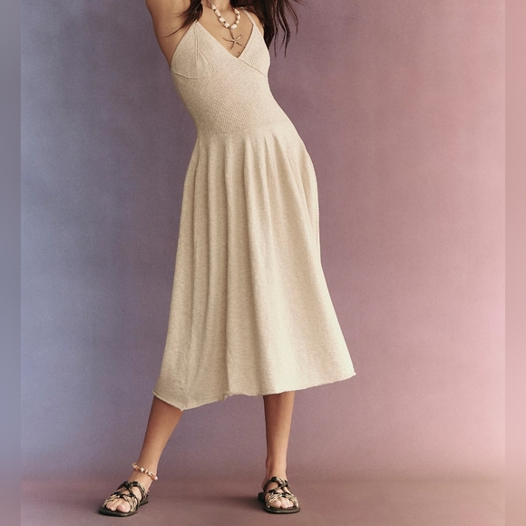 Free People Tula Sweater Midi Dress/Natural - Picture 2 of 16